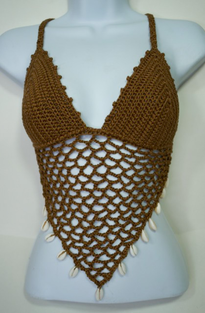 Seashell Triangle Mesh Top- M/L
